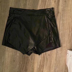 Leather skort